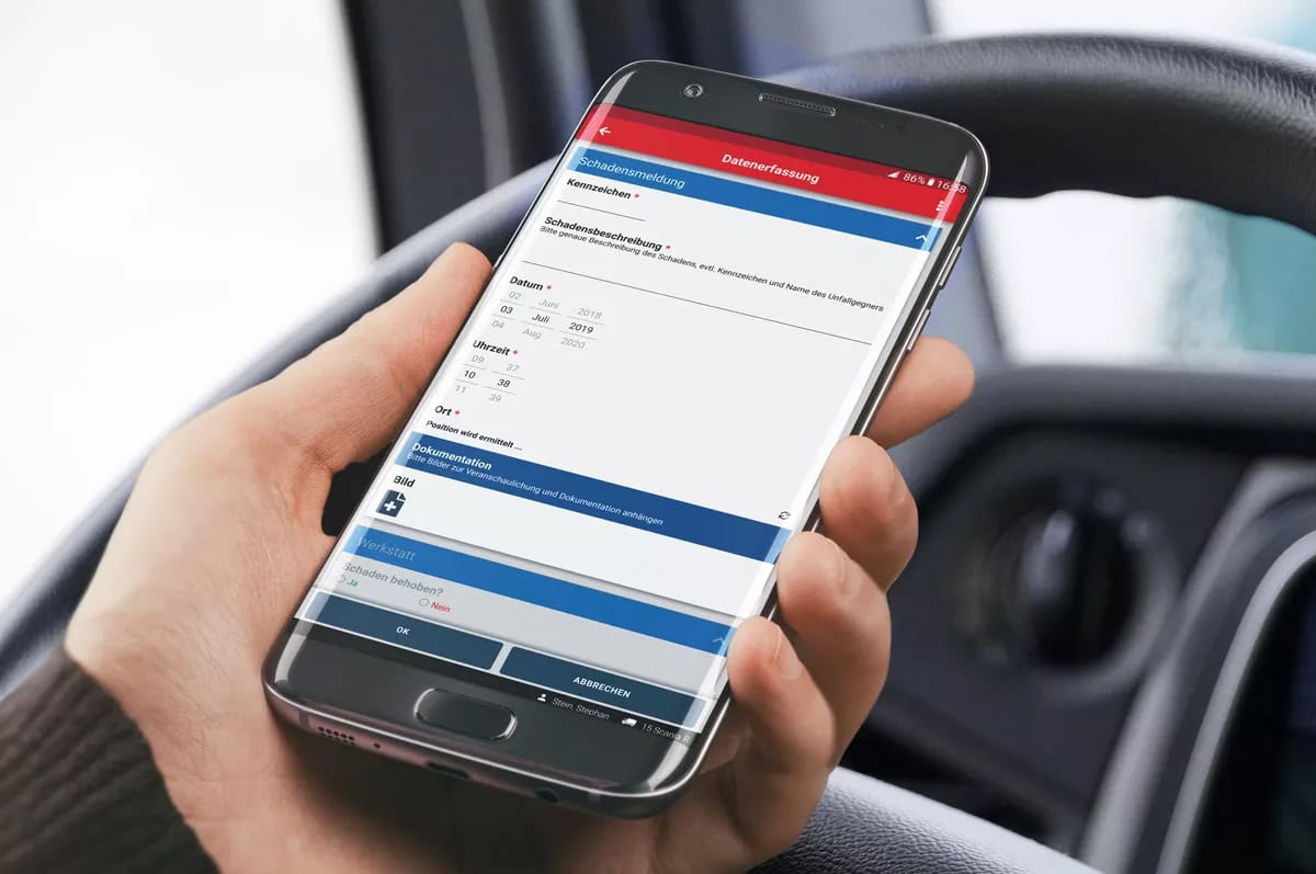 Digitale Formulare in der Telematik-App, Trendfire Telematik